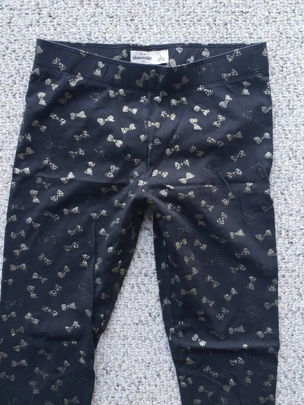 Abercrombie Kids Gold Bow cotton leggings - Size Large